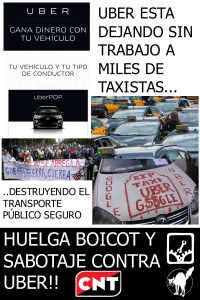 huelga boikot y sabotaje contra uber